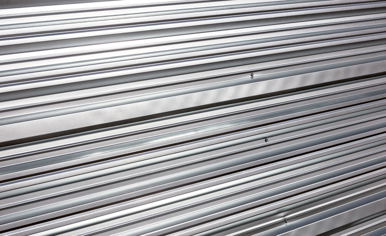 shining galvanized corrugated metal wall background